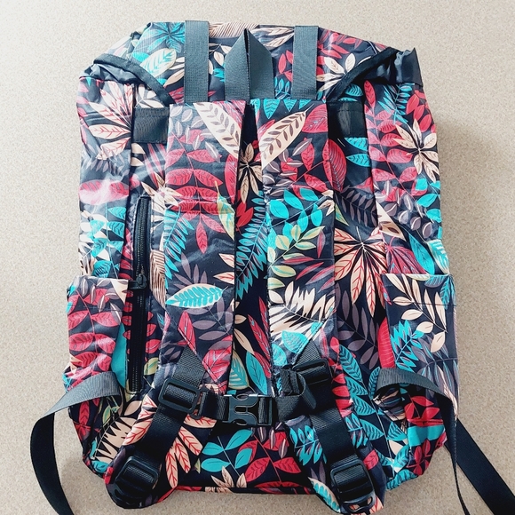 Tropical Leaves Drawstring Backpack Colorful Day Bag - Picture 2 of 13